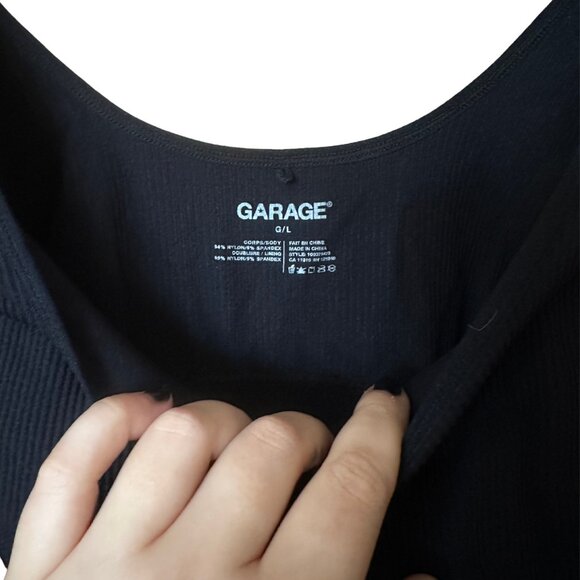 Garage Black Long-Sleeve Bodysuit with Waist Cut-Out - Picture 3 of 3